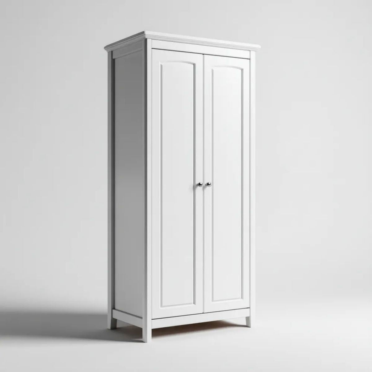 Szafa, Deska sypialna 2 Białe drzwi w panelach MDF, 80 x 50 x 180 cm