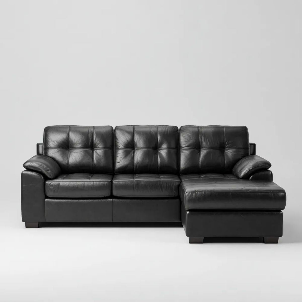 Sofa, 4-osobowa fixed narożnik fixethof z szezlongiem na prawo w kolorze czarnym fixyphytical skelle, 280 x 165 x 90 cm