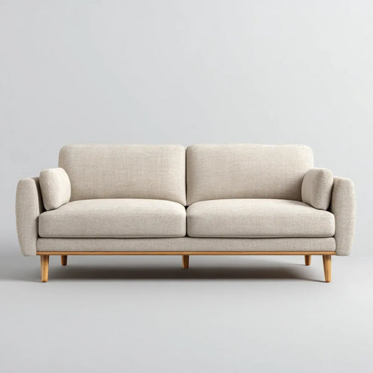 Sofa, 2-fotela beżowa 190 x 85 x 82 cm poliester prostokątna