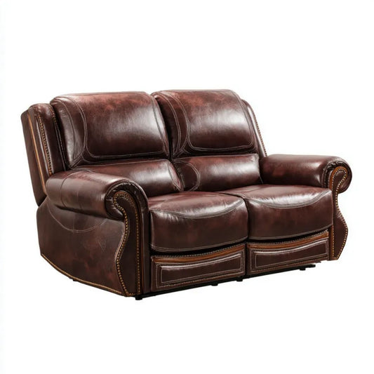 Sofa, 2 ciemnobrązowa sofa ze skóry syntetycznej, 178 x 98 x 102 cm, podłokietniki w cewkach