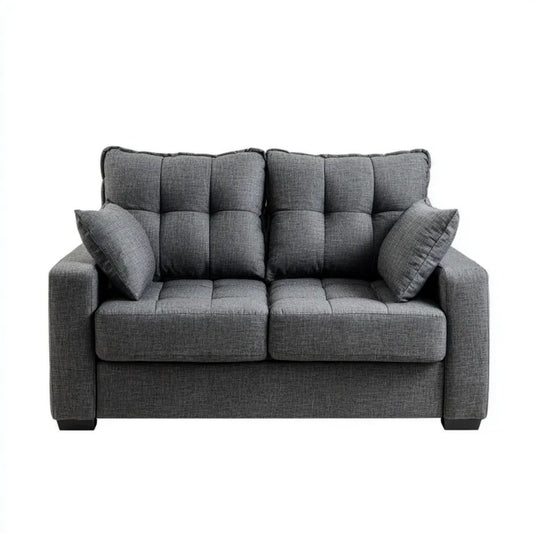 Sofa, 2-osobowa sofa solarna szary poliester 166 x 90 x 90 cm