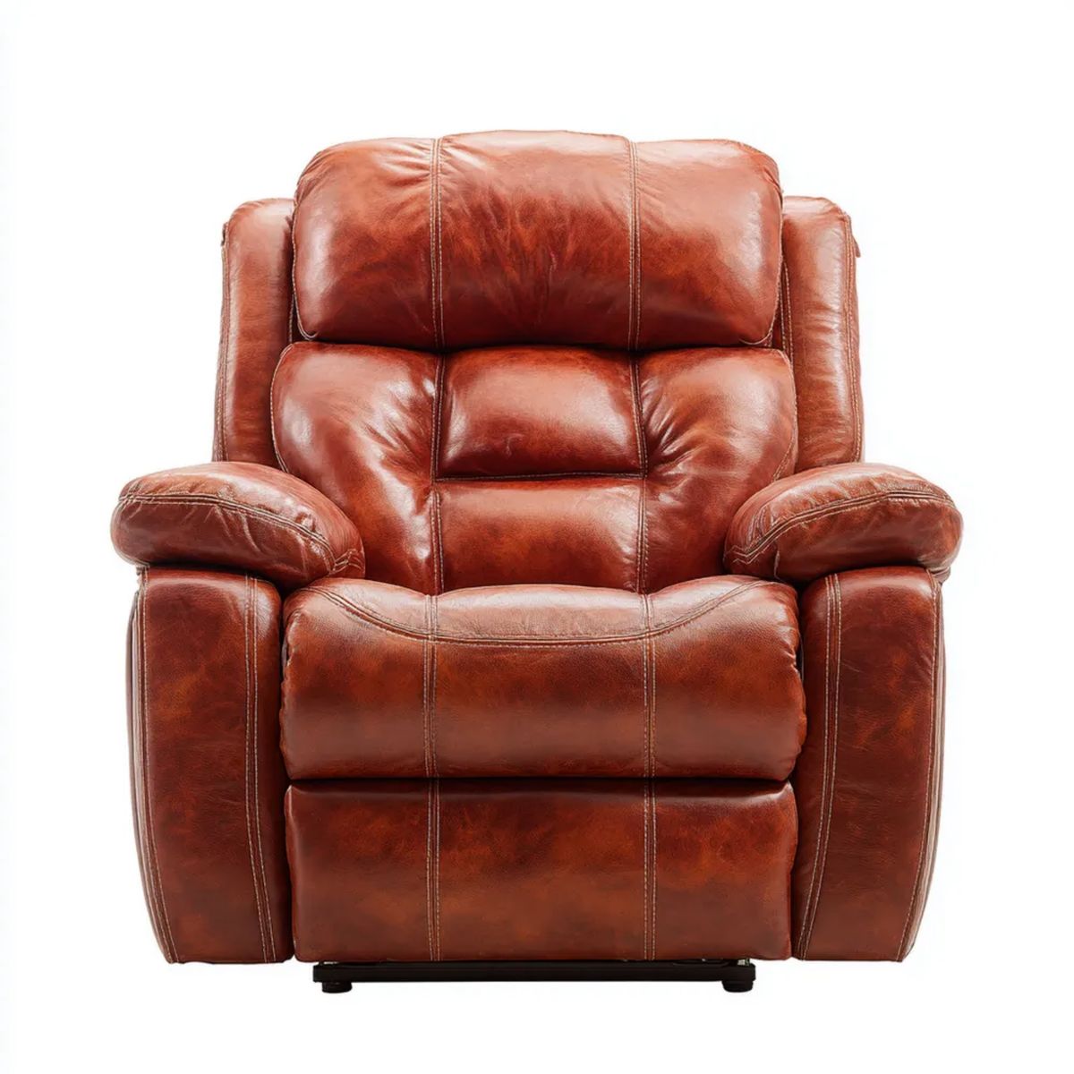 Fotel, Brązowa skóra lakierowana wyprostowana relaksujący fotel PU 98 x 92 x 102 cm