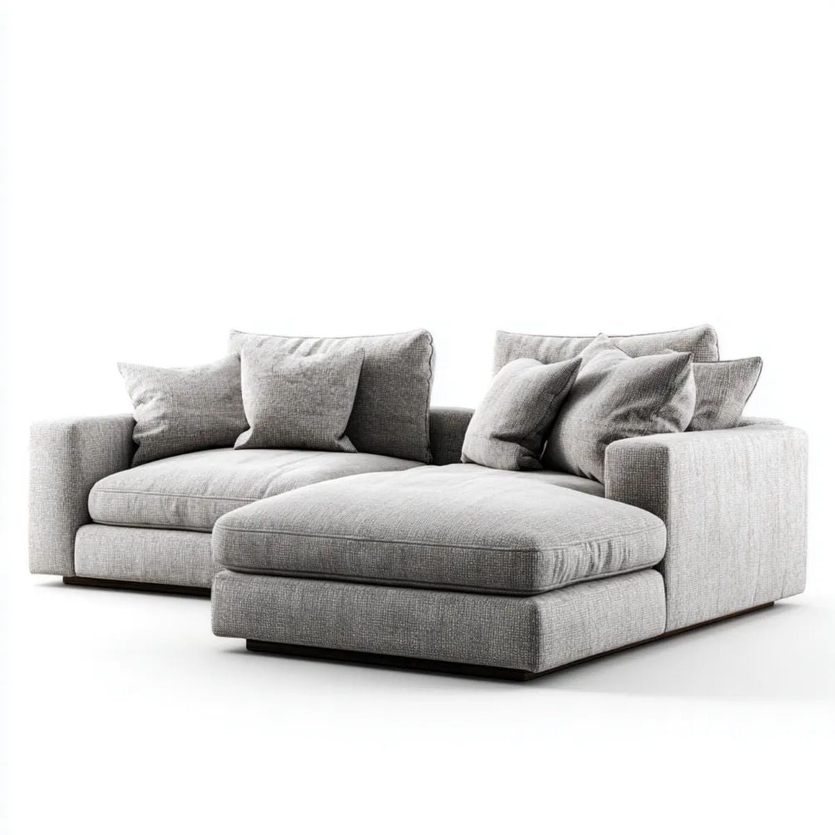 Sofa, 3-osobowa sofa solarium szary poliester z melioranem, 280 x 170 x 85 cm