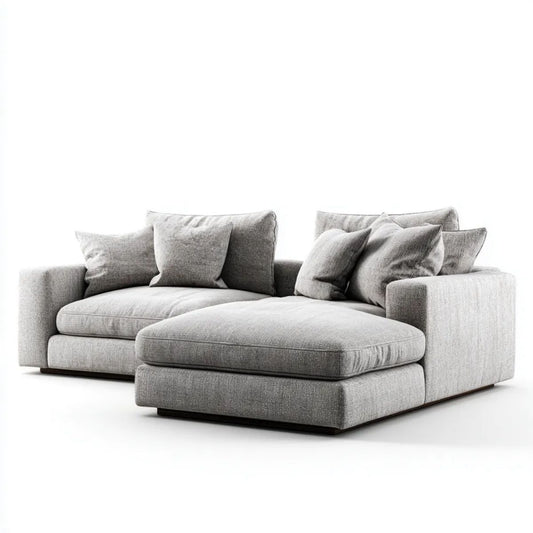 Sofa, 3-osobowa sofa solarium szary poliester z melioranem, 280 x 170 x 85 cm
